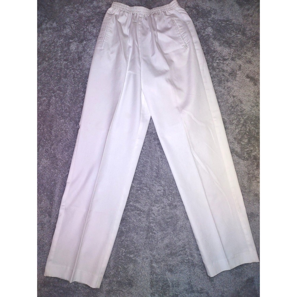 VTG Jantzen Women's Pants Size 12 White Elastic Waist Casual Classic Made in USA